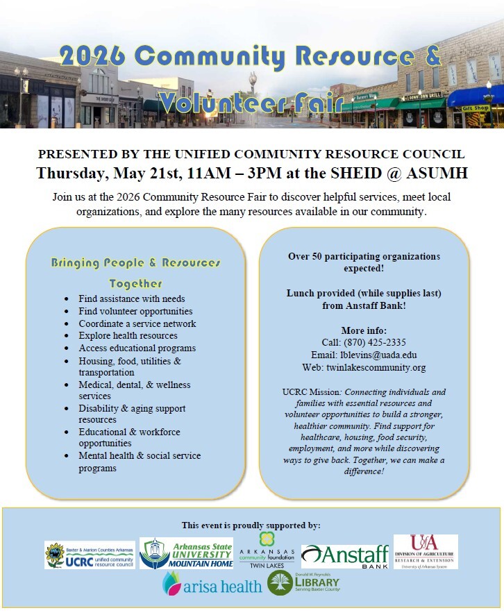 2026 Community Resource Fair Flyer. All information as listed below.